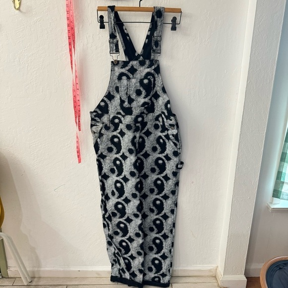 petals and peacocks Denim - Dolls kill Petals and Peacocks In the Clouds Ying Yang Overalls Medium